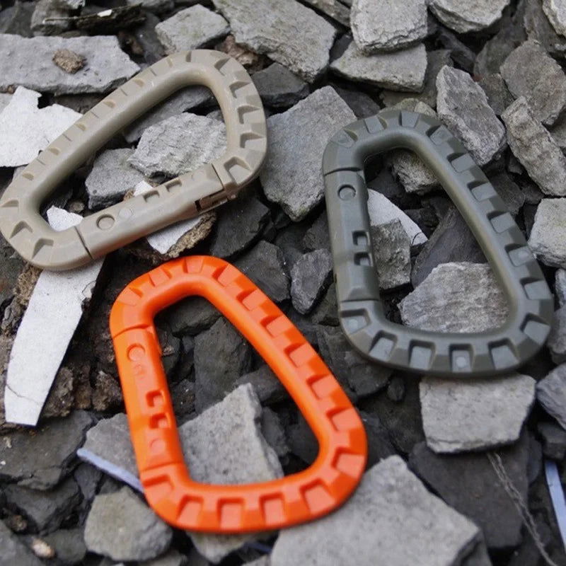 5pcs 8.5cm Tactical Backpack Buckle Fast Carabiner Plastic Hook D Shape Mosqueton EDC Gear For Outdoor Camping - Slobuy