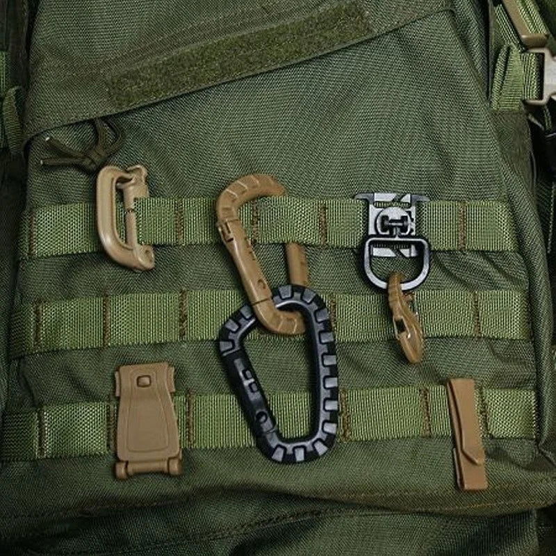 5pcs 8.5cm Tactical Backpack Buckle Fast Carabiner Plastic Hook D Shape Mosqueton EDC Gear For Outdoor Camping - Slobuy