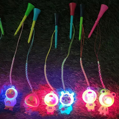 5pcs Golf Rubber With flash Tee With Cartoon Pattern Golf Ball Holder With Handmade Rope Prevent Loss Golf Accessories Golf Gift - Slobuy