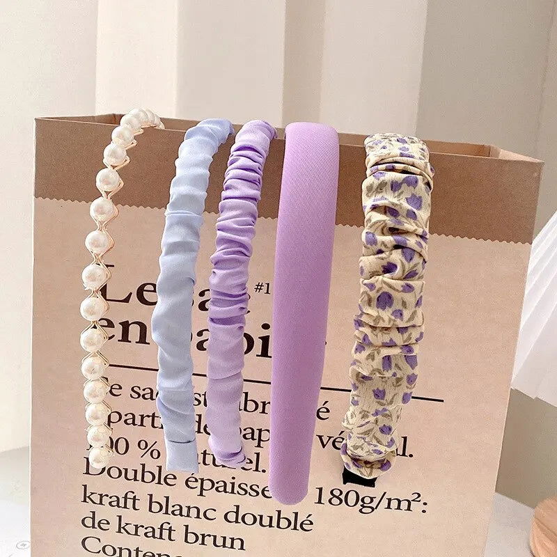 5pcs Set Fashion Women Cloth Hair Bands Headdress Headband Girls Hairband Hair Hoop Female Hair Accessories Headwear - Slobuy