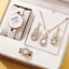 5pcs Set Watches Set Luxury Rhinestone Women Fashion Elegant Wristwatch Quartz Watch For Girl Ladies Clock Relogio - Slobuy