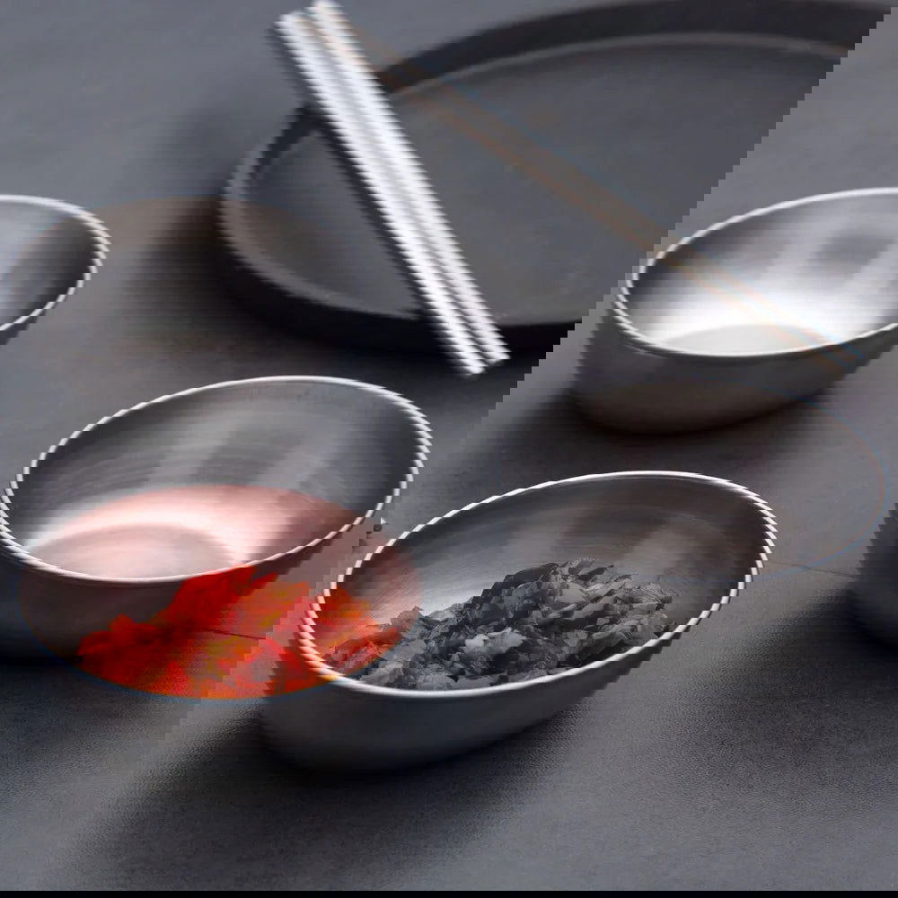 5pcs Stainless Steel Seasoning Sauce Dish Small Dish Dip Bowl Side Plate Butter Sushi Plate Vinegar Dishe Kitchen Saucer - Slobuy