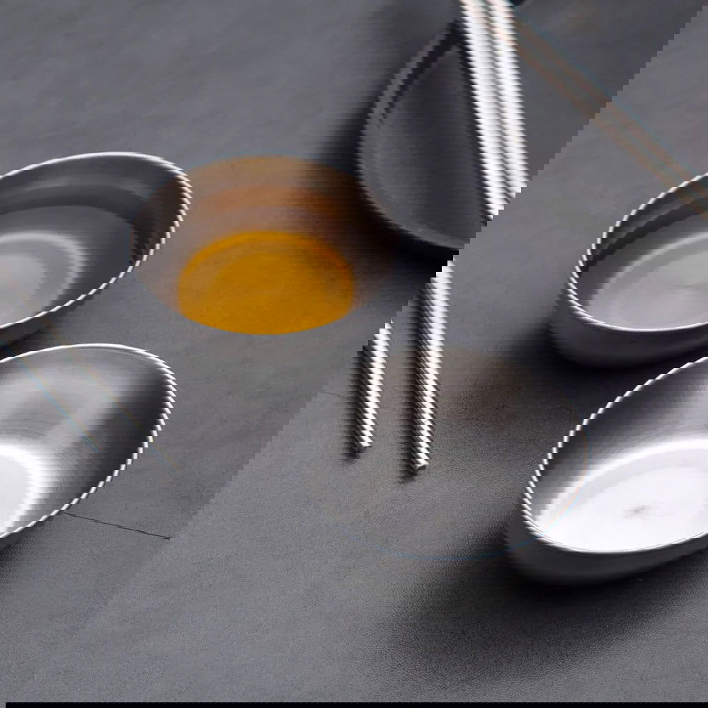 5pcs Stainless Steel Seasoning Sauce Dish Small Dish Dip Bowl Side Plate Butter Sushi Plate Vinegar Dishe Kitchen Saucer - Slobuy