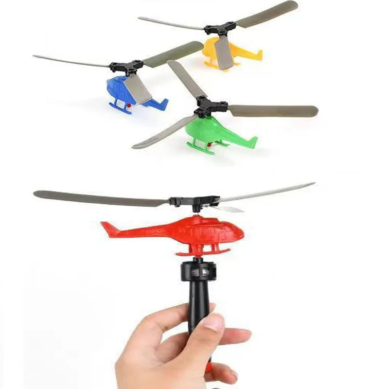 1/3/5sets Bamboo Dragonfly Handle Pull Helicopter Children's Outdoor Games Sports Toys for Boys Girls - Slobuy