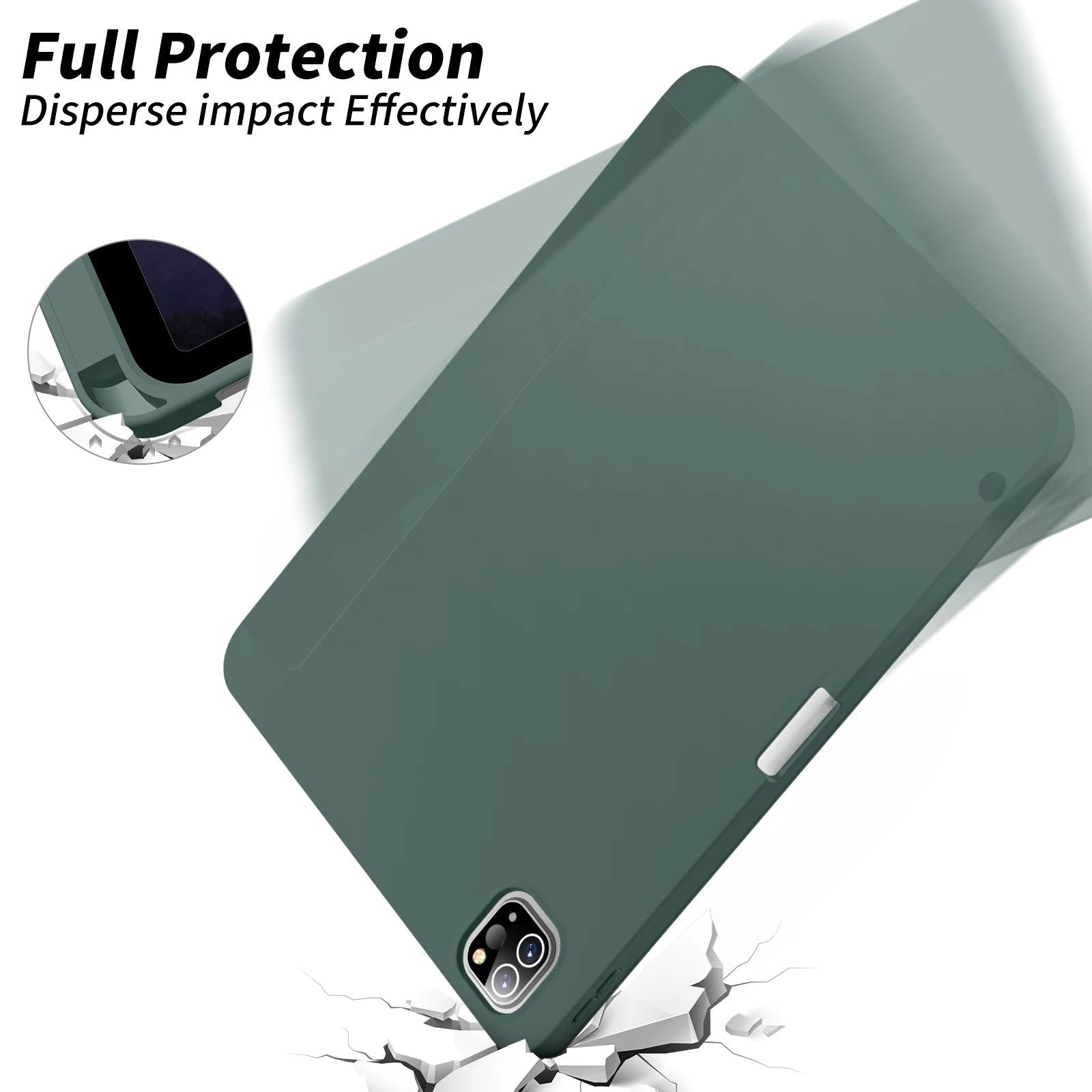 RBP For iPad Pro 11 12.9 inch with Pencil Holder Case, For iPad Air 4/5th Generation 10.9 inch mini 6 Soft Slim TPU Tablet Cover - Slobuy
