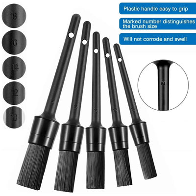 1/5x Car Detailing Cleaning Brushes Soft Detail Brush Wheel Cleaner Auto Dust Removal Brush Car Interior Exterior Accessories - Slobuy
