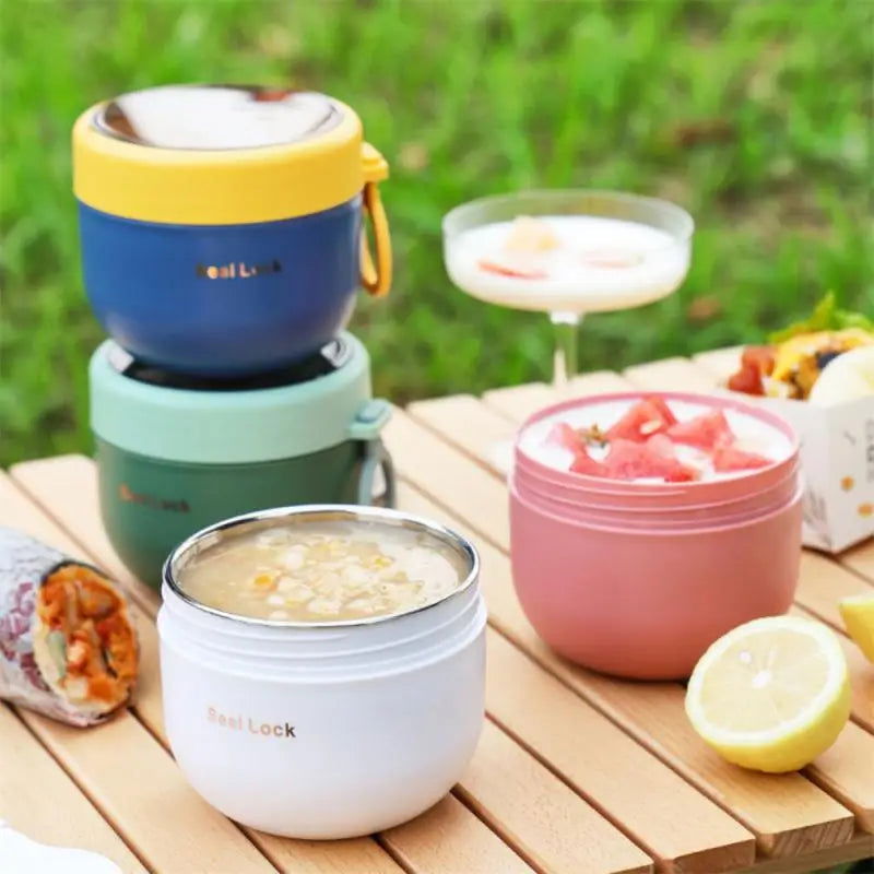 600ml Breakfast Cups Cereal Nut Yogurt Salad Soup Cup Container With Fork Thermal Microwave Food Storage Bento Box Lunch Box - Slobuy