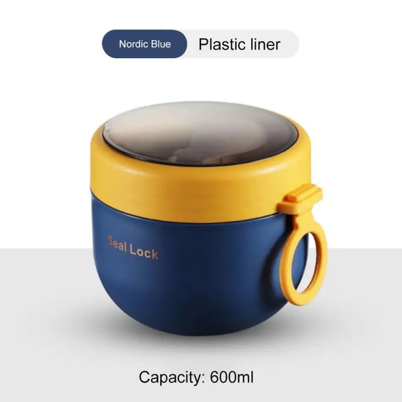 600ml Breakfast Cups Cereal Nut Yogurt Salad Soup Cup Container With Fork Thermal Microwave Food Storage Bento Box Lunch Box - Slobuy