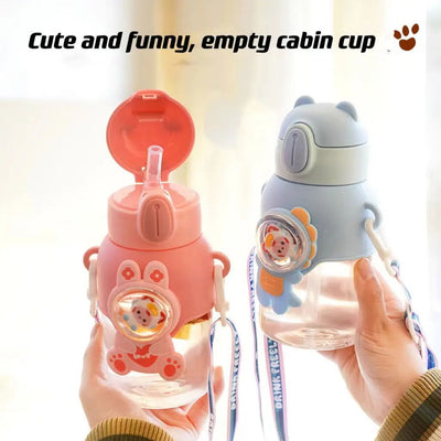 600ml Cute Little Boys Plastic Cup Children Water Cup Sippy Cup Creative Handy Cup Duck Beak Children Cup Students Water Cup - Slobuy