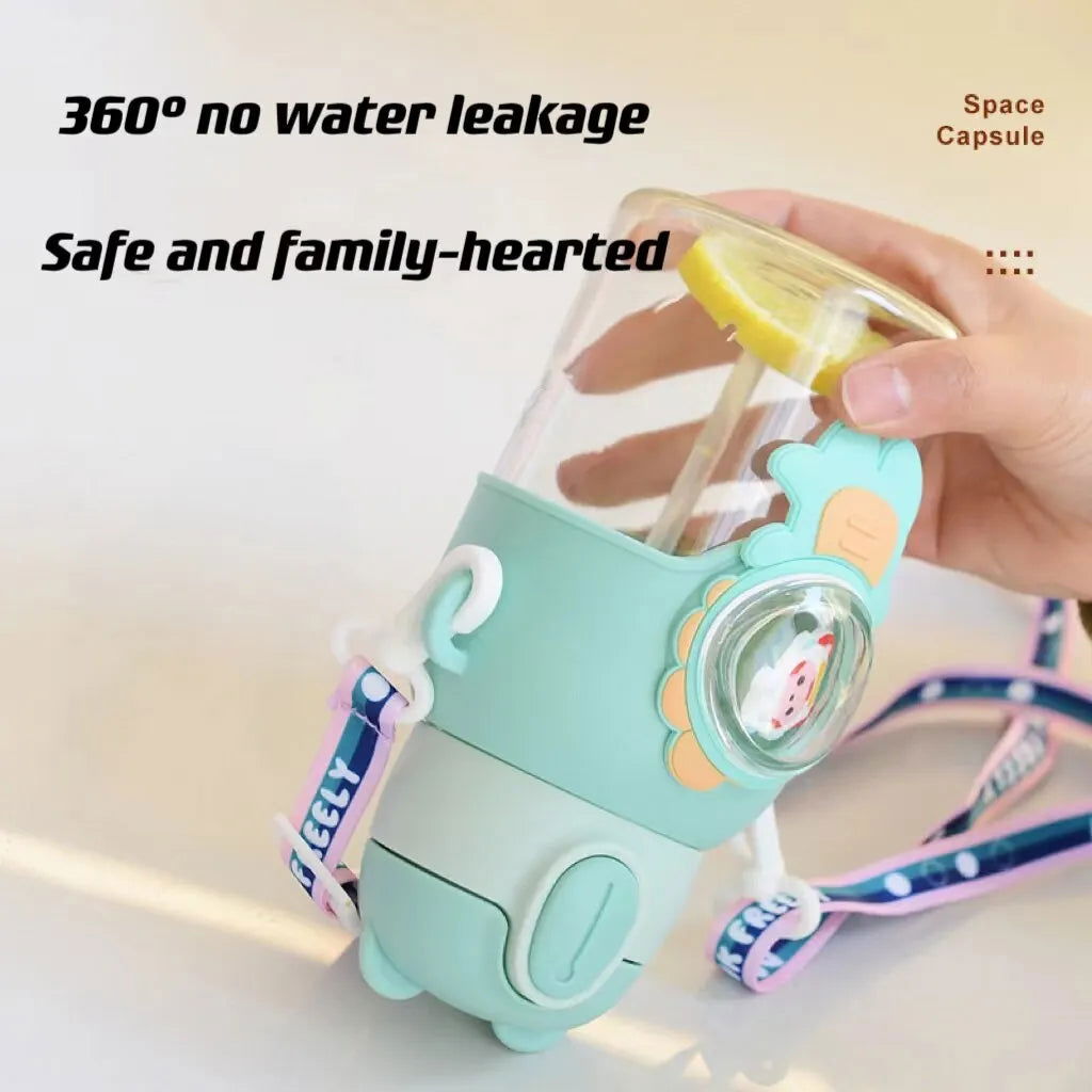 600ml Cute Little Boys Plastic Cup Children Water Cup Sippy Cup Creative Handy Cup Duck Beak Children Cup Students Water Cup - Slobuy