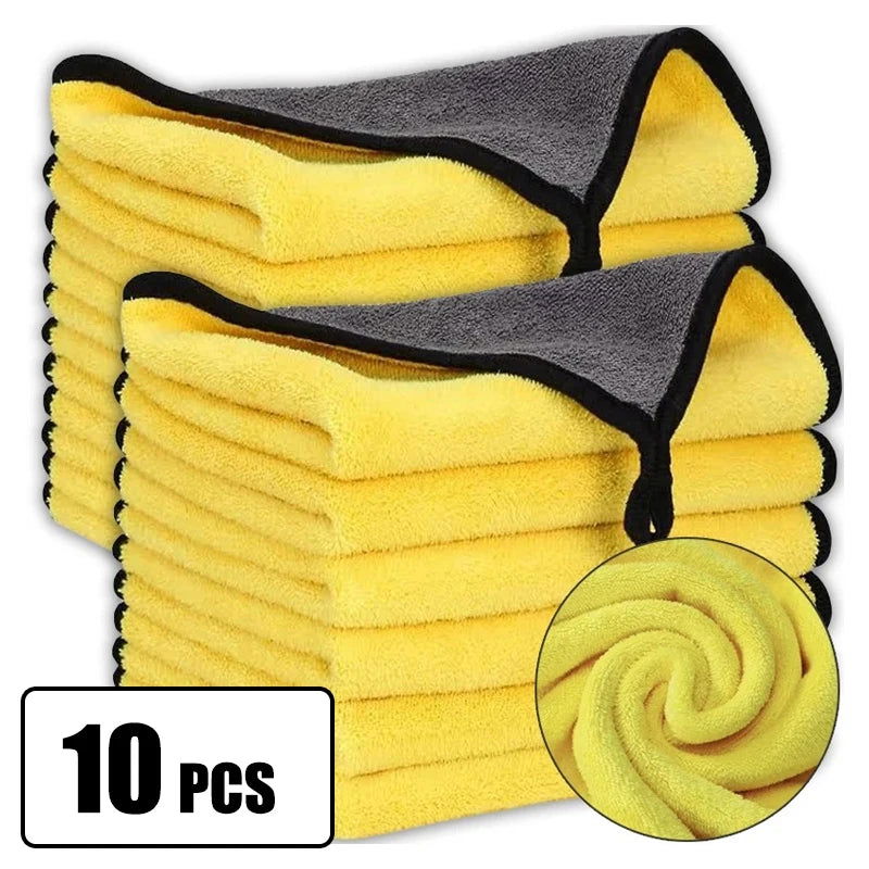 Car Wash Microfiber Towel 30x30/60CM Car Cleaning Drying Cloth Hemming Car Care Cloth Detailing Car Wash Towel - Slobuy