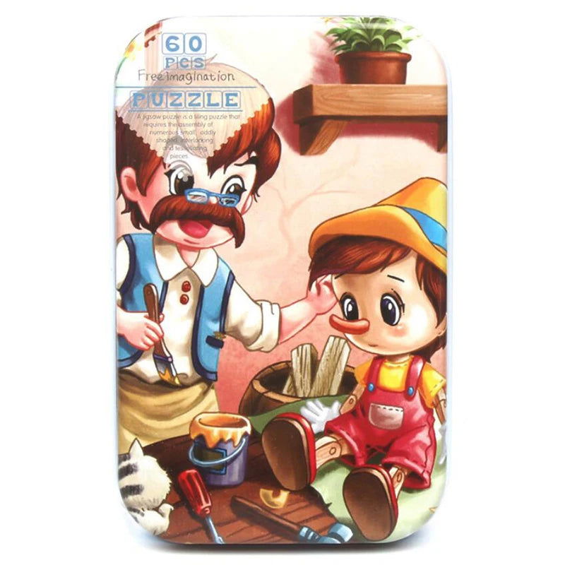 60 Pieces Jigsaw Puzzle Cartoon Animal Vehicle Montessori Games Children Educational Toys for Kids Christmas Gifts - Slobuy