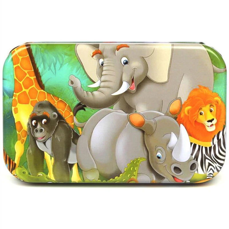 60 Pieces Jigsaw Puzzle Cartoon Animal Vehicle Montessori Games Children Educational Toys for Kids Christmas Gifts - Slobuy