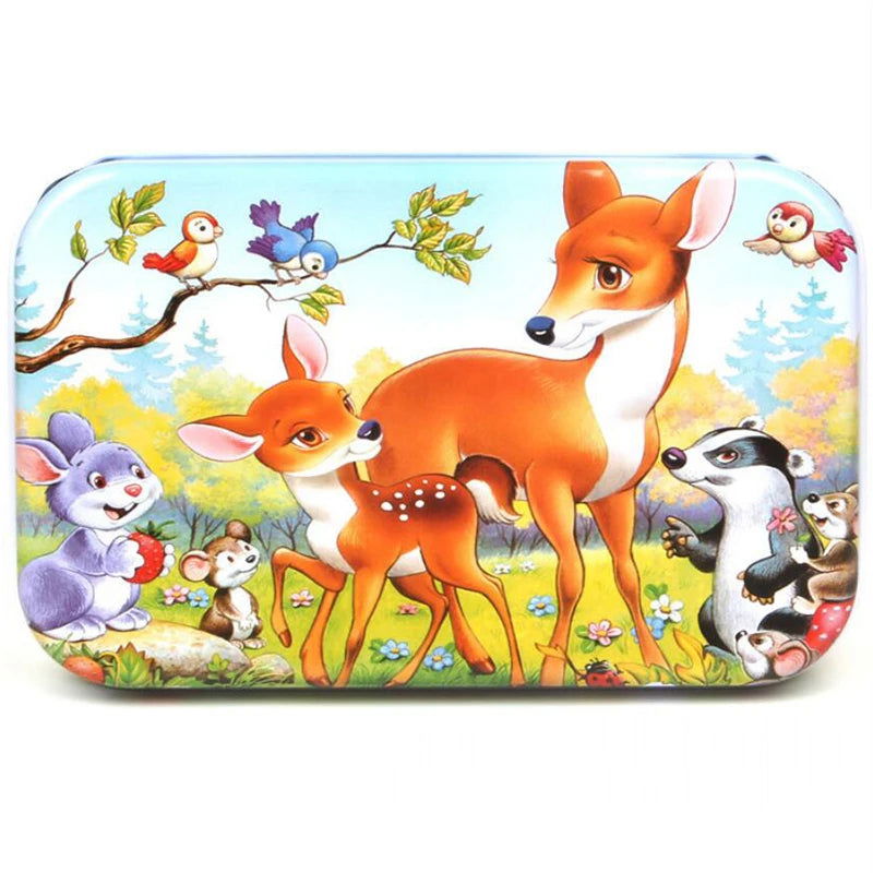 60 Pieces Jigsaw Puzzle Cartoon Animal Vehicle Montessori Games Children Educational Toys for Kids Christmas Gifts - Slobuy