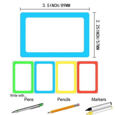 60pcs Name Tags Stickers 3.5" x2.25" Labels for Office, Meeting, School, Teachers and Mailing 6 Colors - Slobuy