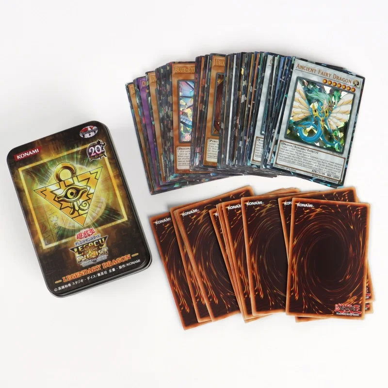 66-148PCS Yugioh Cards with Tin Box Yu Gi Oh Card English Holographic Golden Letter Duel Links Game Card Blue Eyes Exodia - Slobuy