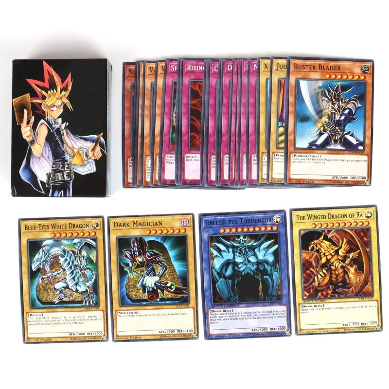 66-148PCS Yugioh Cards with Tin Box Yu Gi Oh Card English Holographic Golden Letter Duel Links Game Card Blue Eyes Exodia - Slobuy