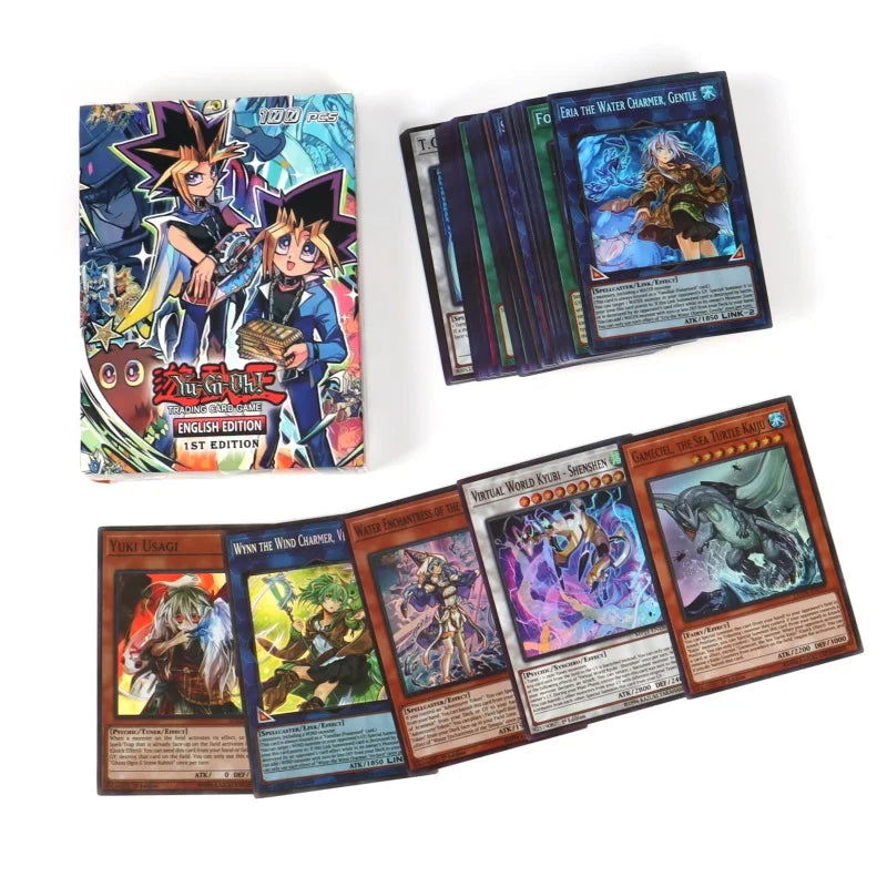 66-148PCS Yugioh Cards with Tin Box Yu Gi Oh Card English Holographic Golden Letter Duel Links Game Card Blue Eyes Exodia - Slobuy