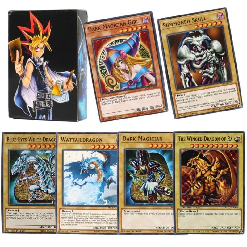 66-148PCS Yugioh Cards with Tin Box Yu Gi Oh Card English Holographic Golden Letter Duel Links Game Card Blue Eyes Exodia - Slobuy