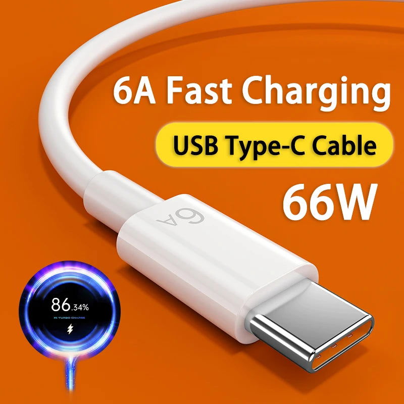 6A Fast Charging Usb C Cable for Xiaomi Mi 12 Redmi POCO Huawei Mobile Phone Accessories Type C Cable Phone Charger USB Cable - Slobuy