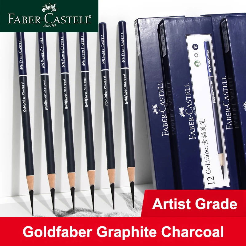 5/6PCS Faber Castell Goldfaber Charcoal Graphite Sketch Set EX-Soft Medium Hard Pencils for Drawing Sketching Shading Artists - Slobuy