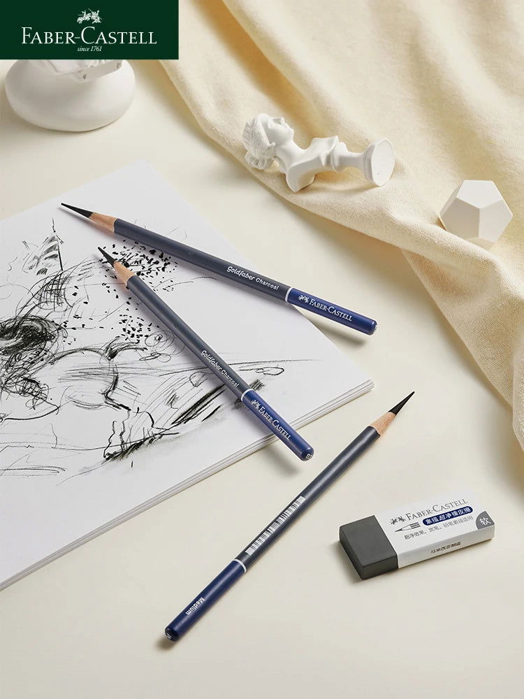 5/6PCS Faber Castell Goldfaber Charcoal Graphite Sketch Set EX-Soft Medium Hard Pencils for Drawing Sketching Shading Artists - Slobuy