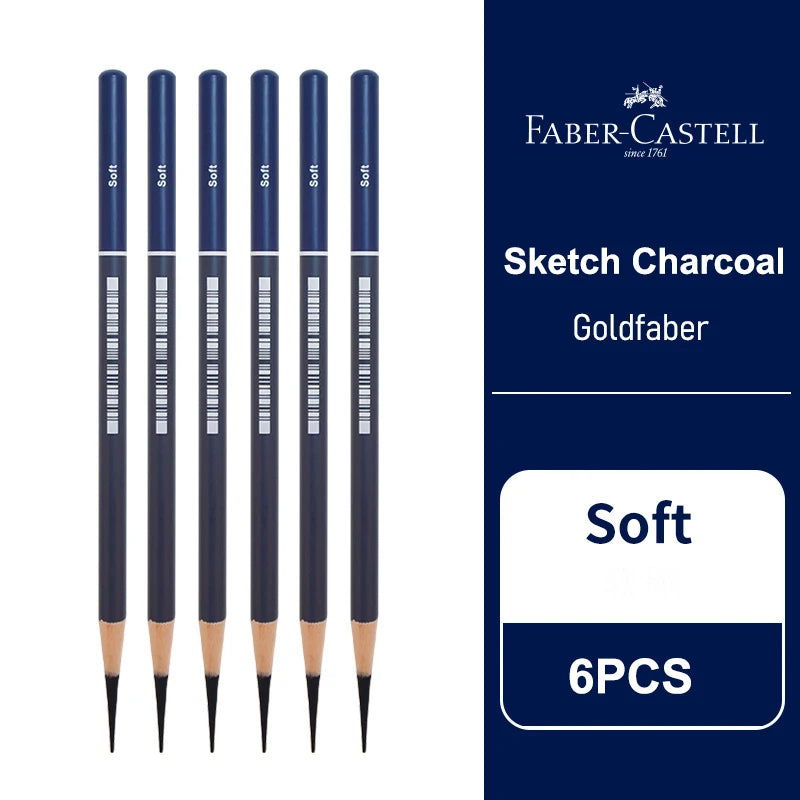 5/6PCS Faber Castell Goldfaber Charcoal Graphite Sketch Set EX-Soft Medium Hard Pencils for Drawing Sketching Shading Artists - Slobuy