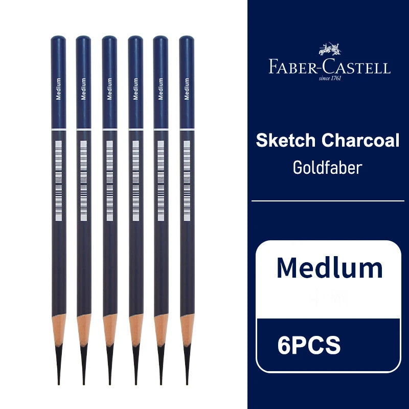 5/6PCS Faber Castell Goldfaber Charcoal Graphite Sketch Set EX-Soft Medium Hard Pencils for Drawing Sketching Shading Artists - Slobuy