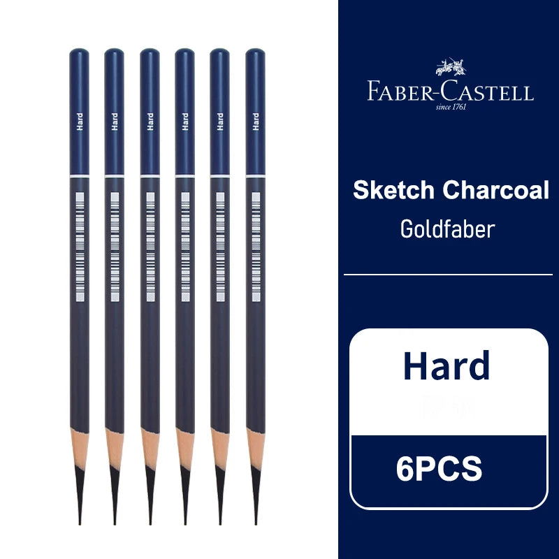5/6PCS Faber Castell Goldfaber Charcoal Graphite Sketch Set EX-Soft Medium Hard Pencils for Drawing Sketching Shading Artists - Slobuy