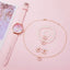 6PCS Set Women Fashion Quartz Watch Female Clock Pink Butterfly Dial Luxury Brand Design Ladies Leather Wrist Watch Montre Femme - Slobuy