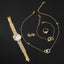 6PCS Set Women Watch Female Clock Roman Dial Luxury Brand Design Casual Ladies Quartz Wrist Watch Bracelet Set Montre Femme - Slobuy