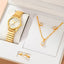 6PCS Set Womens Fashion Quartz Watch Female Clock Elastic Strap Luxury Brand Design Ladies Wrist Watch Relogio Feminino - Slobuy