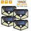 1/2/4/6Pcs 100 LED Wall Lights Outdoor Solar Lamp PIR Motion Sensor Solar Powered Sunlight Street Light for Garden Decoration - Slobuy
