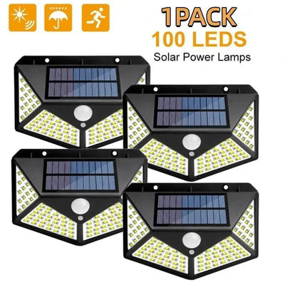 1/2/4/6Pcs 100 LED Wall Lights Outdoor Solar Lamp PIR Motion Sensor Solar Powered Sunlight Street Light for Garden Decoration - Slobuy