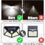 1/2/4/6Pcs 100 LED Wall Lights Outdoor Solar Lamp PIR Motion Sensor Solar Powered Sunlight Street Light for Garden Decoration - Slobuy