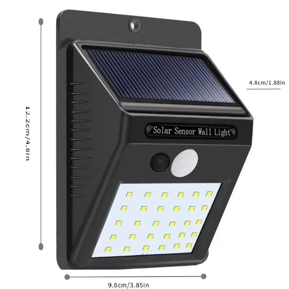 1/2/4/6Pcs 100 LED Wall Lights Outdoor Solar Lamp PIR Motion Sensor Solar Powered Sunlight Street Light for Garden Decoration - Slobuy