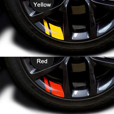 6Pcs Car Sticker Reflective Wheel Hub Decals Resistant Cover Exterior Accessory Car Decor Car Stickers for Dodge Chrysler Jeep - Slobuy