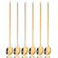 6Pcs Coffee Stirring Spoon Cutlery Set Juice Gold Tea Spoons Dinnerware Ice Cream Long Handle Scoop Tableware Kitchen Tools - Slobuy
