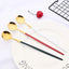 6Pcs Coffee Stirring Spoon Cutlery Set Juice Gold Tea Spoons Dinnerware Ice Cream Long Handle Scoop Tableware Kitchen Tools - Slobuy