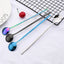 6Pcs Coffee Stirring Spoon Cutlery Set Juice Gold Tea Spoons Dinnerware Ice Cream Long Handle Scoop Tableware Kitchen Tools - Slobuy