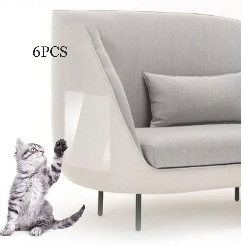 6Pcs Furniture Protector from Pet Scratch Clear Anti Scratch Cats Training Tape Sheets - Slobuy
