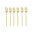 6Pcs Stainless Steel Matte Cake Fruit Forks Flatware Silverware Cutlery For Dessert Salad Fork Set Gold Tableware Mini Fork - Slobuy