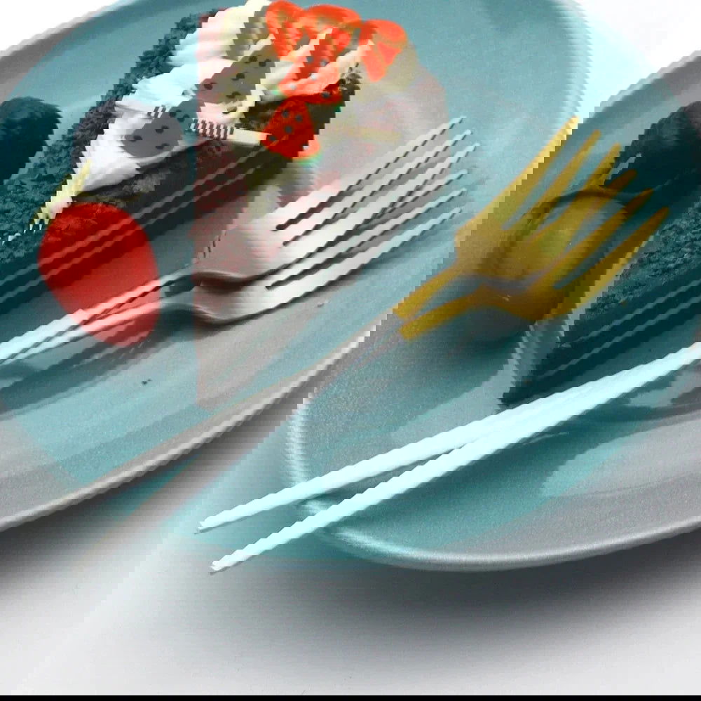 6Pcs Stainless Steel Matte Cake Fruit Forks Flatware Silverware Cutlery For Dessert Salad Fork Set Gold Tableware Mini Fork - Slobuy