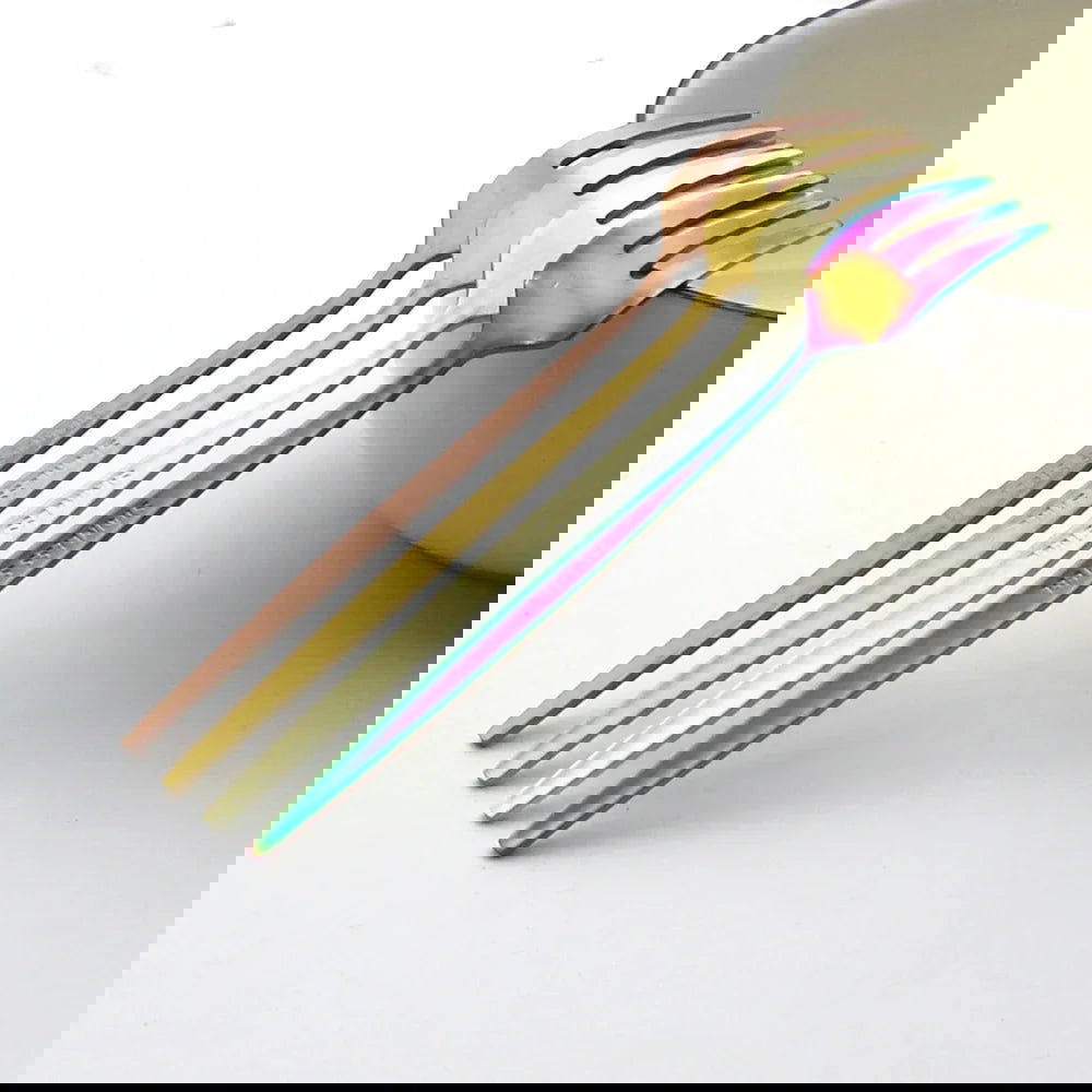 6Pcs Stainless Steel Matte Cake Fruit Forks Flatware Silverware Cutlery For Dessert Salad Fork Set Gold Tableware Mini Fork - Slobuy