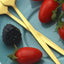 6Pcs Stainless Steel Matte Cake Fruit Forks Flatware Silverware Cutlery For Dessert Salad Fork Set Gold Tableware Mini Fork - Slobuy