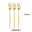 6Pcs Stainless Steel Matte Cake Fruit Forks Flatware Silverware Cutlery For Dessert Salad Fork Set Gold Tableware Mini Fork - Slobuy