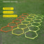 6Pcs Training Rings Agility Football Ring Equipment Folded Hexagon Soccer Footwork Ladder Exercising Multi Supplies Hex Hurdles - Slobuy
