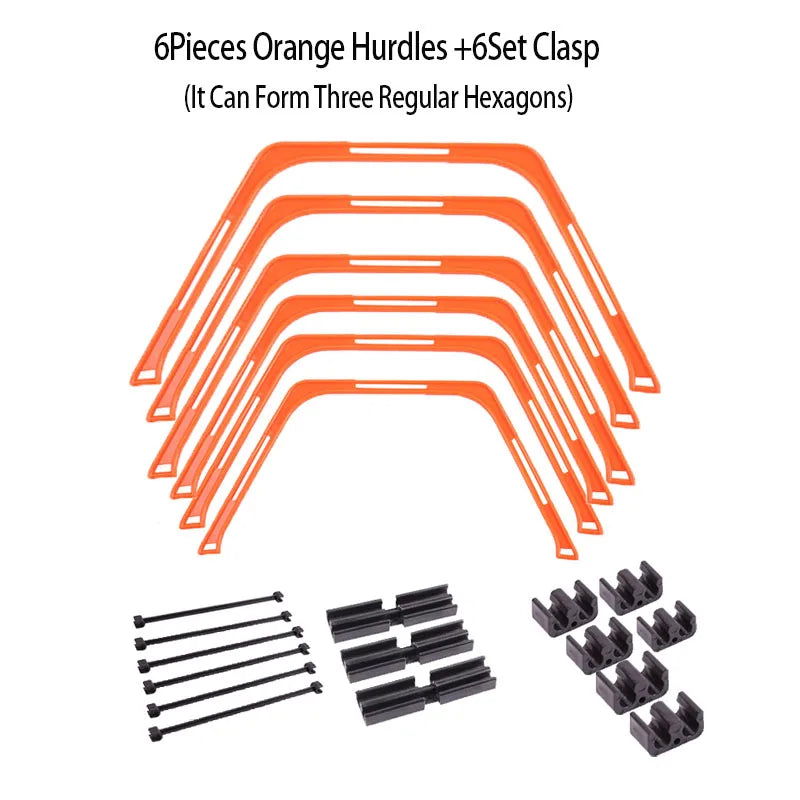 6Pcs Training Rings Agility Football Ring Equipment Folded Hexagon Soccer Footwork Ladder Exercising Multi Supplies Hex Hurdles - Slobuy