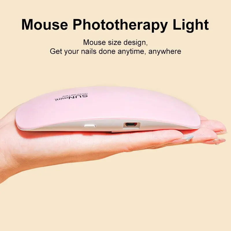 6W Mini Nail Dryer Machine Portable 6 LED UV Manicure Lamp Home Use Nail Lamp For Drying Polish Varnish With USB Cable - Slobuy