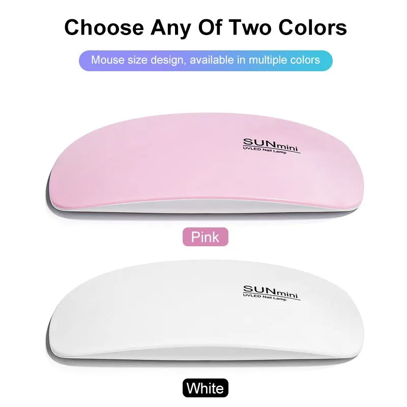 6W Mini Nail Dryer Machine Portable 6 LED UV Manicure Lamp Home Use Nail Lamp For Drying Polish Varnish With USB Cable - Slobuy